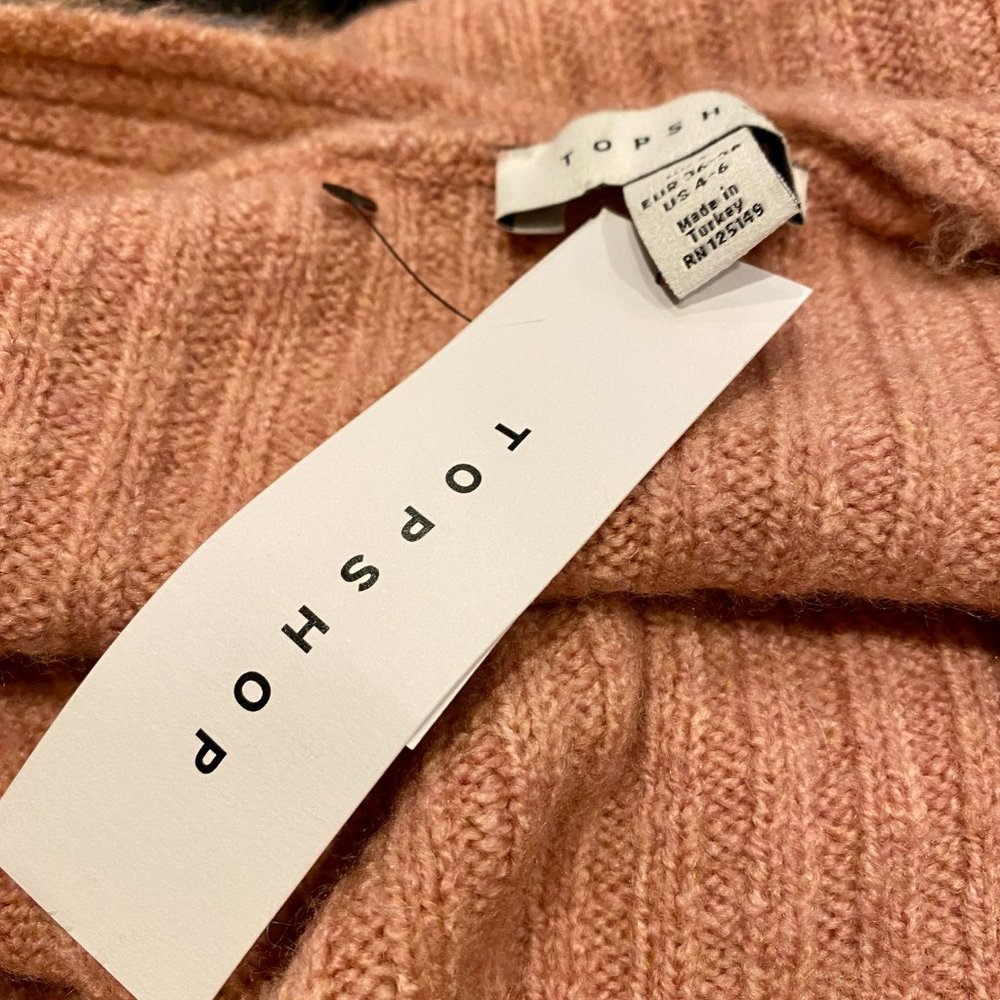 TopShop Long Pink Open Front Cardigan - Small 4-6 - Picture 6 of 12